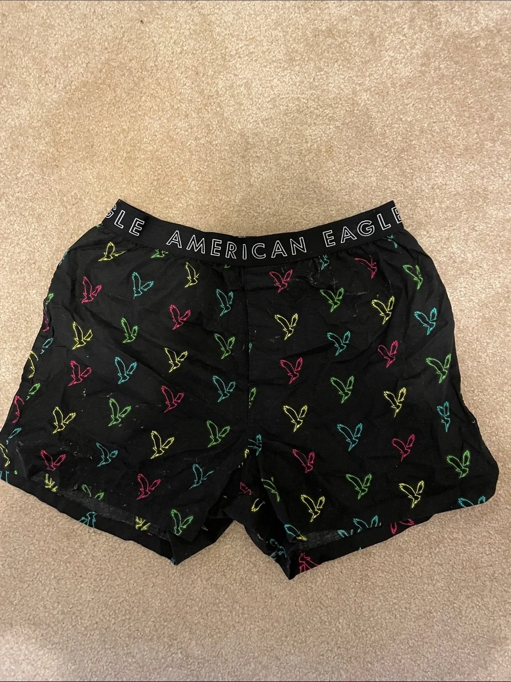 American Eagle Black Underwear with Neon Accent Stitches